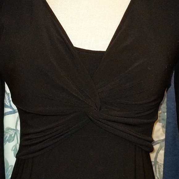 Beautiful black Chaps half/elbow sleeve dress, EXCELLENT CONDITION, petite small - Picture 3 of 8